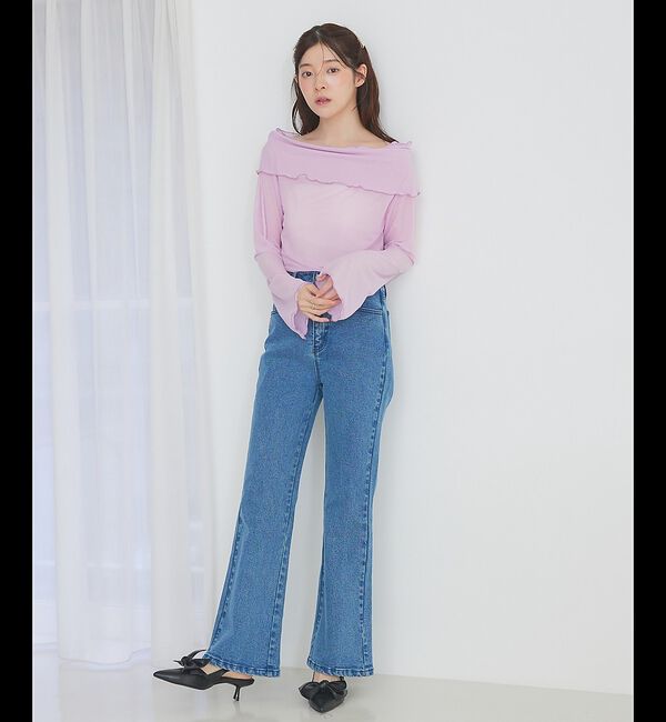 SELFIST「【シーンで選べる2WAY】フリルオフショルシアーカットソー」|Tシャツ・カットソー|