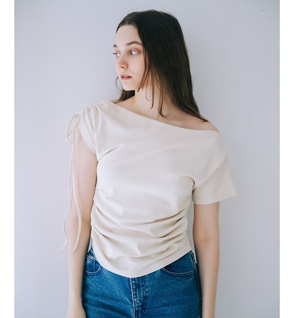 SELFIST「ワンショルギャザーカットソー」|Tシャツ・カットソー|