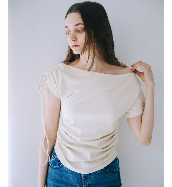 SELFIST「ワンショルギャザーカットソー」|Tシャツ・カットソー|