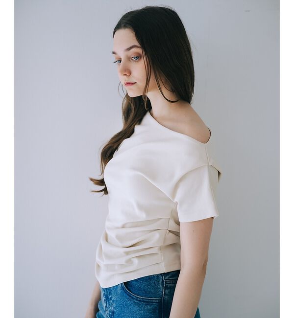 SELFIST「ワンショルギャザーカットソー」|Tシャツ・カットソー|