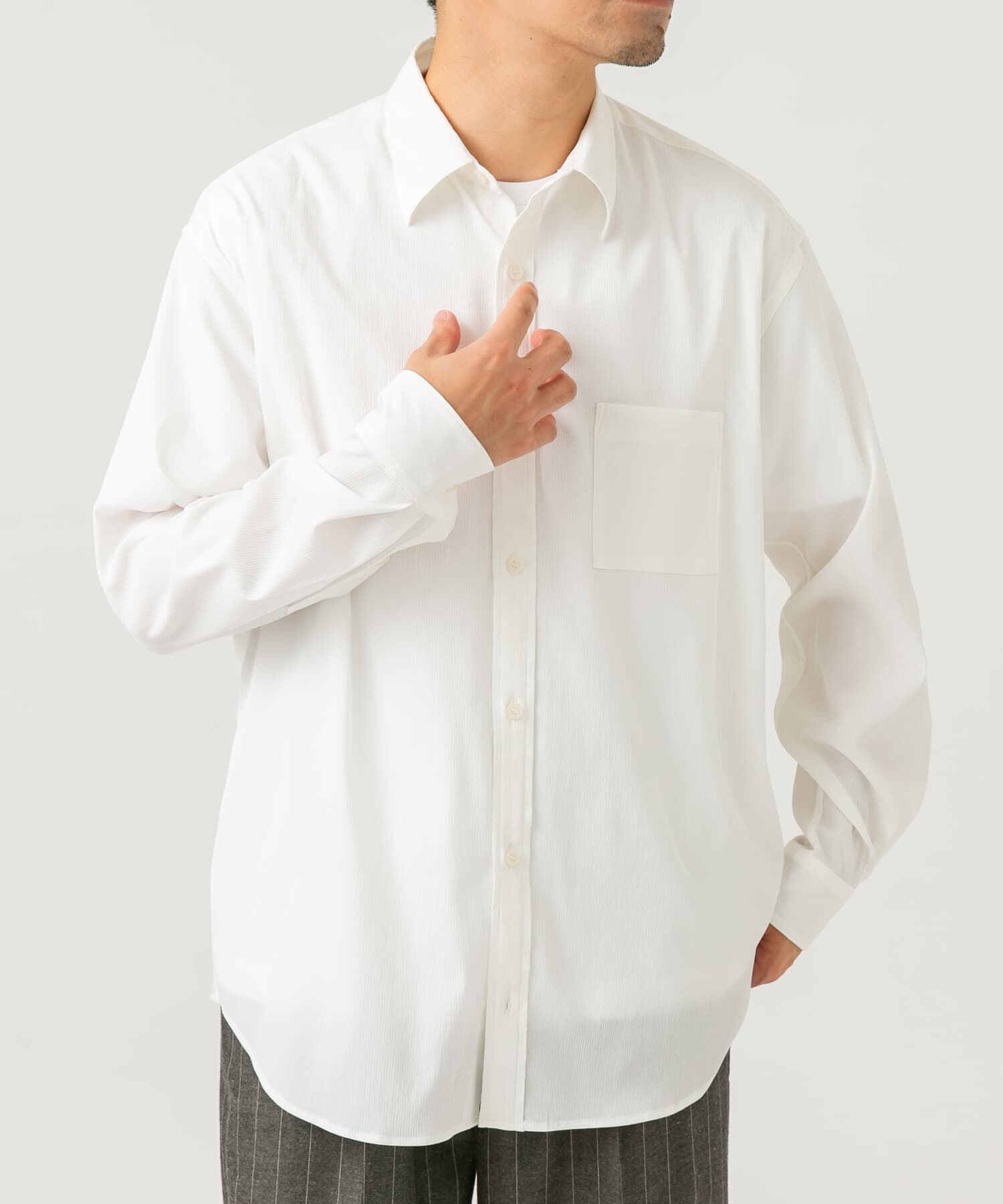 URBAN RESEARCH ROSSO「『XLサイズあり』ストレッチワッシャーロングスリーブシャツ」|シャツ・ブラウス|