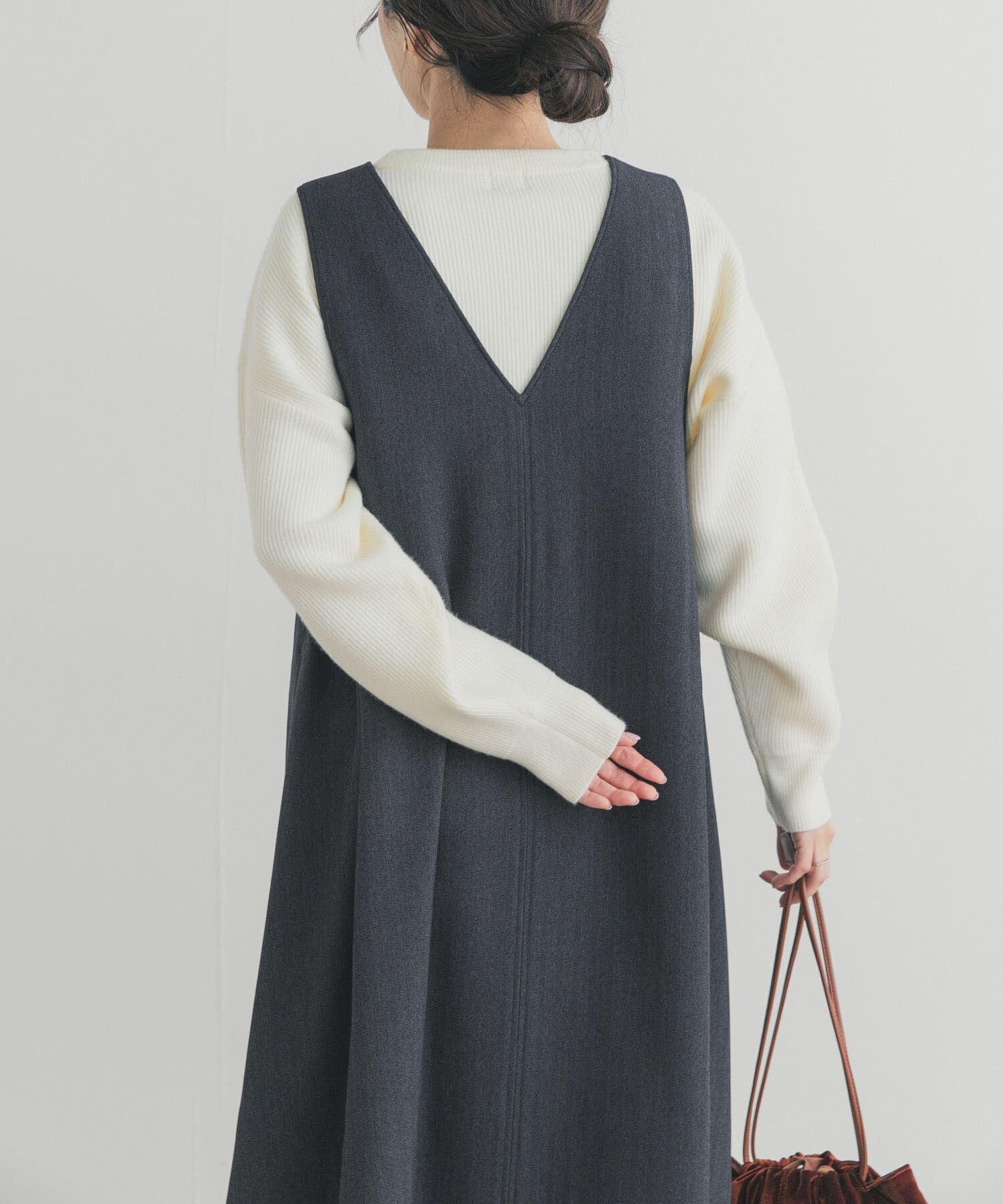 URBAN RESEARCH DOORS「メランジBACKタックフレアジャンスカ」|ワンピース|