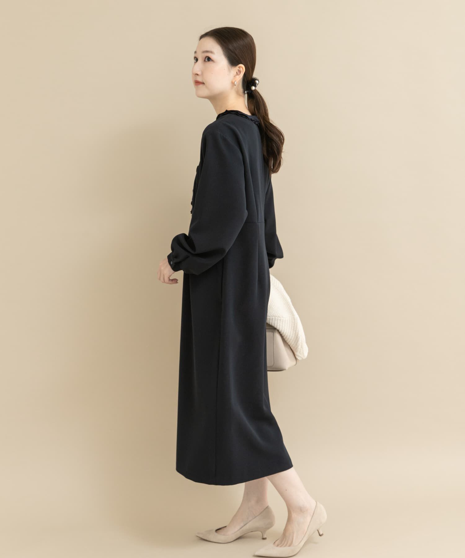 URBAN RESEARCH ROSSO「『WEB/一部店舗限定』フリルカラーウエストマークワンピース」|ワンピース|