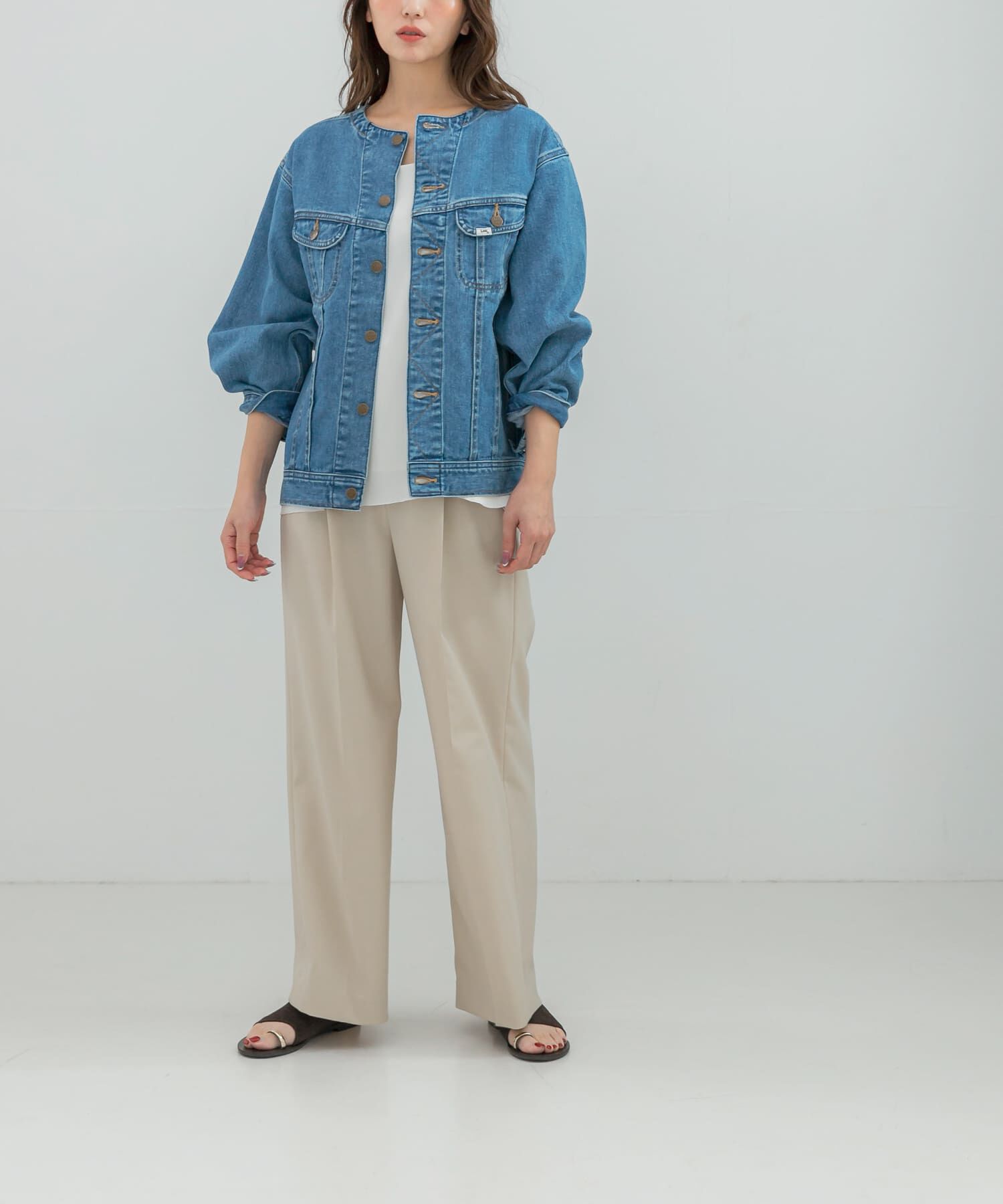 URBAN RESEARCH ROSSO「『別注』Lee101&times;ROSSO　NOCOLLAR JACKET」|デニムジャケット|