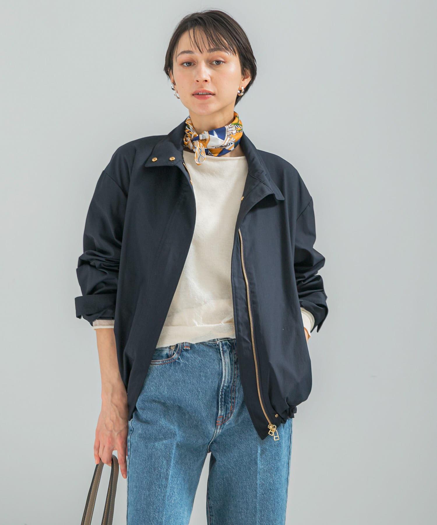URBAN RESEARCH ROSSO「撥水スタンドカラーミドルコート」|ノーカラーコート|