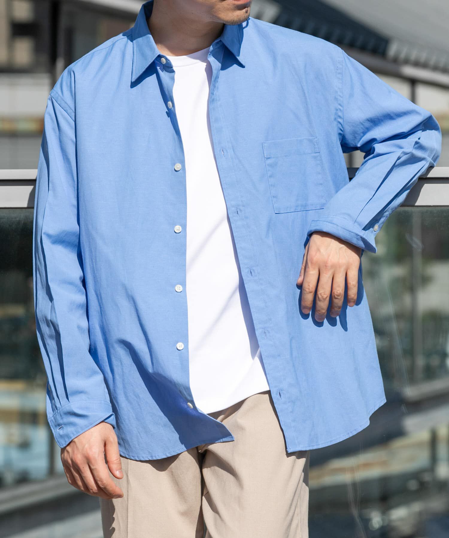 URBAN RESEARCH ROSSO「『WEB限定』『ｲｰｼﾞｰｹｱ』『XLｻｲｽﾞあり』ｱｰﾊﾞﾝﾘﾗｯｸｽ  」|シャツ・ブラウス|ブルー