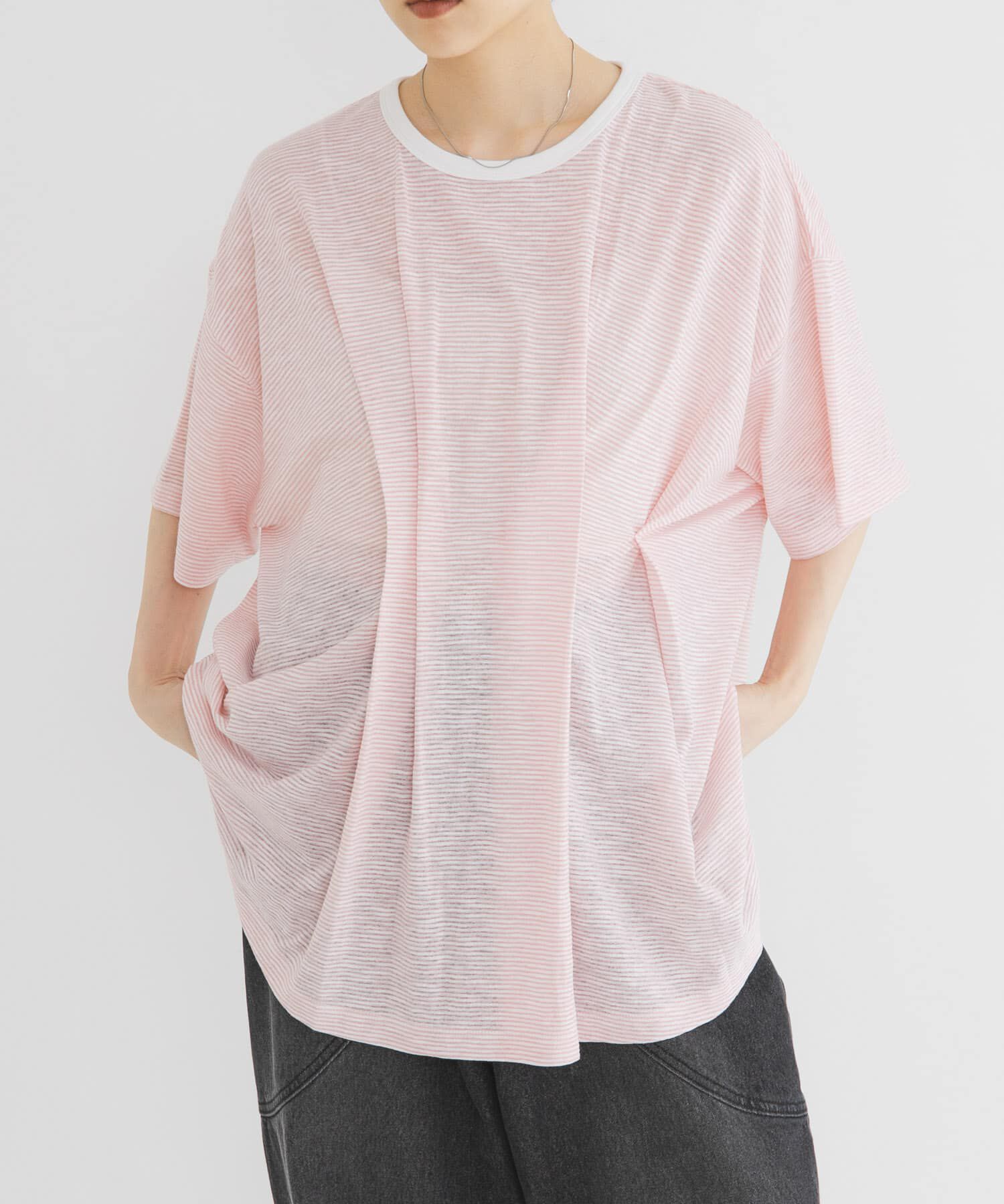  「ランダムタックボーダーTEE」|Tシャツ・カットソー|