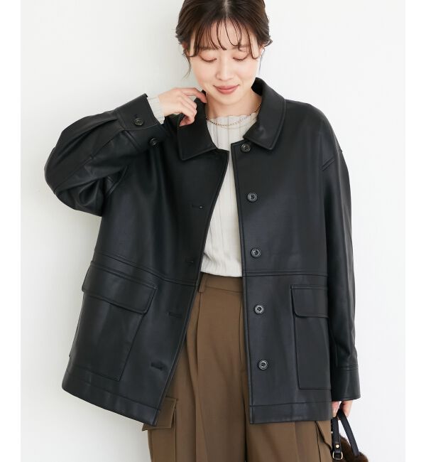 「ステンカラー合皮ジャケット」|その他|