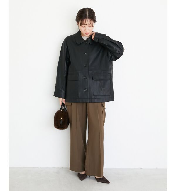  「ステンカラー合皮ジャケット」|その他|