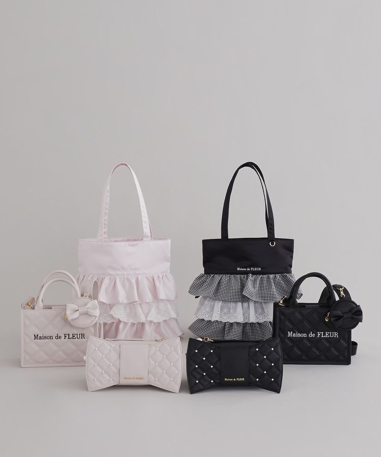 Maison de FLEUR「パールリボンバッグ」|ハンドバッグ|