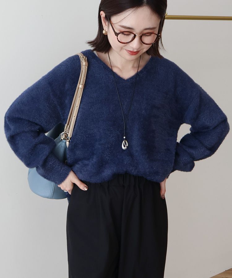 AMERICAN HOLIC「Vネックフェアリーニットプルオーバー」|ニット・セーター|Navy