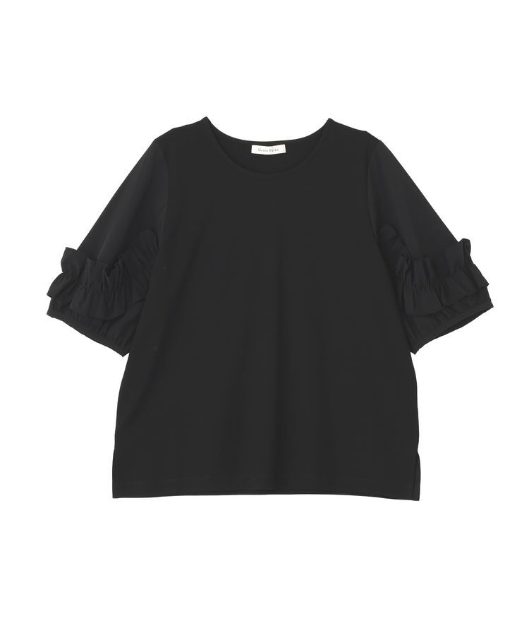 Green Parks「袖フリルプルオーバー」|Tシャツ・カットソー|Black