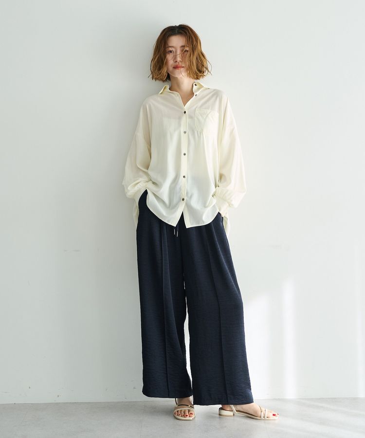 YECCA VECCA「バックギャザーロングシャツ」|シャツ・ブラウス|