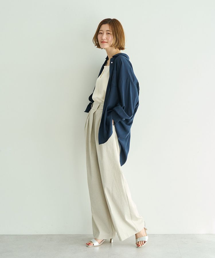 YECCA VECCA「バックギャザーロングシャツ」|シャツ・ブラウス|