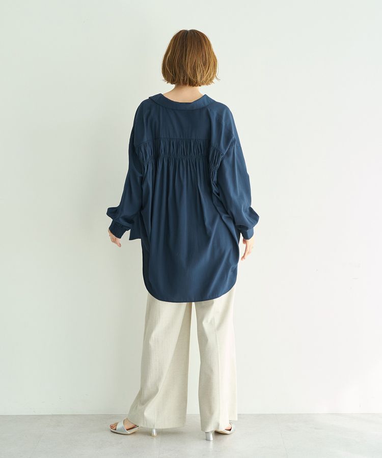 YECCA VECCA「バックギャザーロングシャツ」|シャツ・ブラウス|
