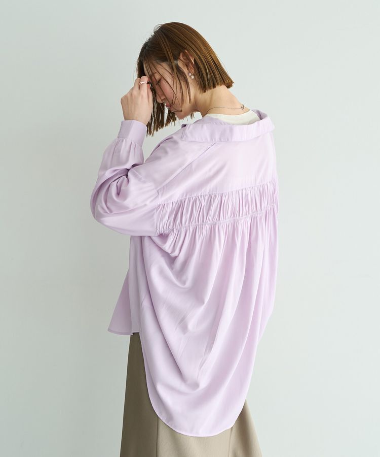 YECCA VECCA「バックギャザーロングシャツ」|シャツ・ブラウス|