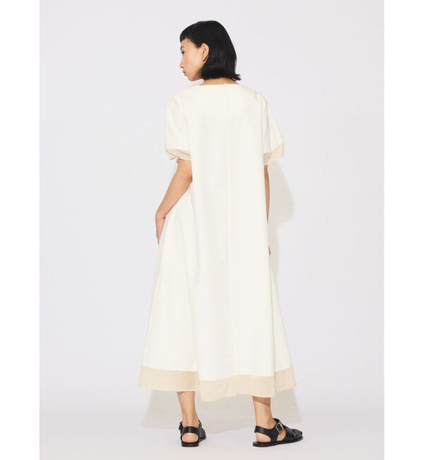 MIDIUMISOLID「MIDIUMISOLID for Ladies ベルト付きシアーコンビワンピース」|ワンピース|