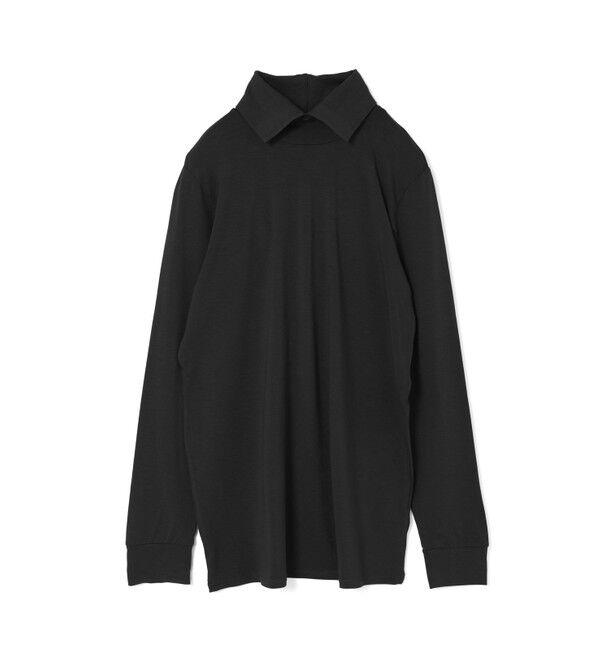 mizuiro ind「mizuiro ind シャツカラーハイネックプルオーバー」|Tシャツ・カットソー|ブラック