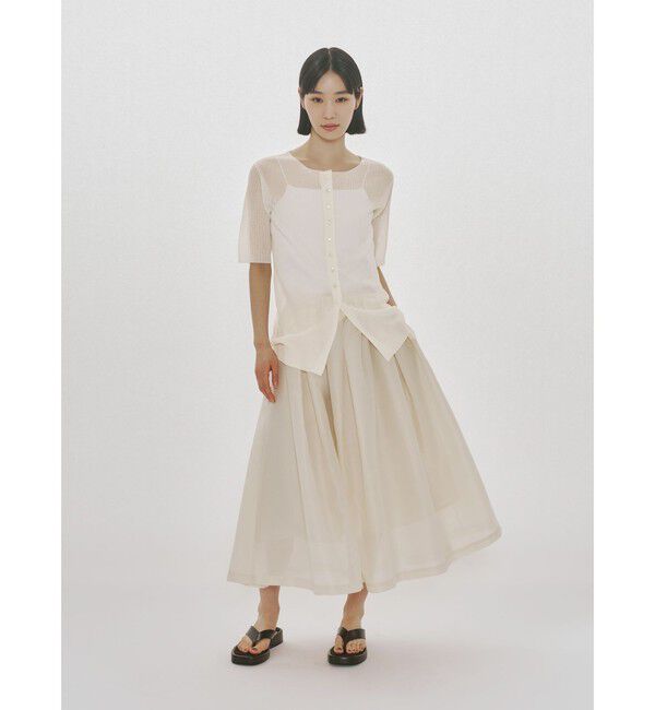 MIDIUMISOLID「MIDIUMISOLID for Ladies リブクルーネックカーディガン」|カーディガン|