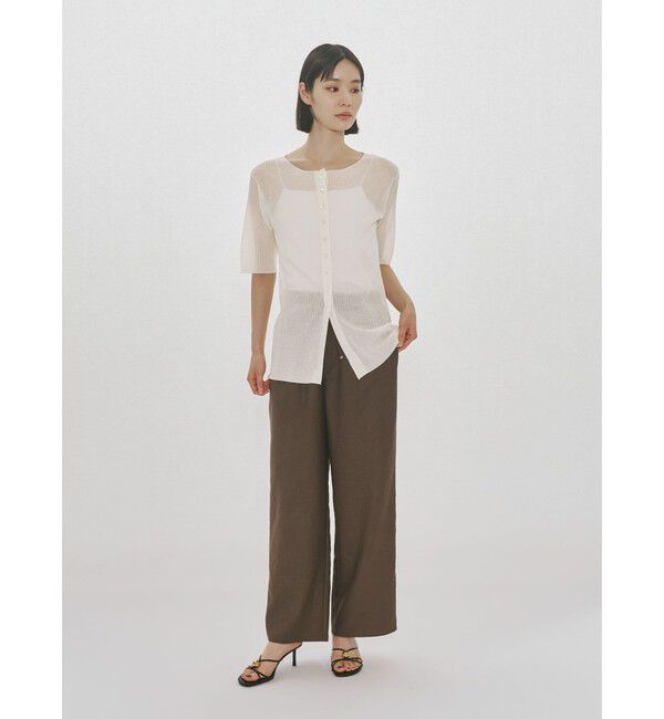 MIDIUMISOLID「MIDIUMISOLID for Ladies リブクルーネックカーディガン」|カーディガン|