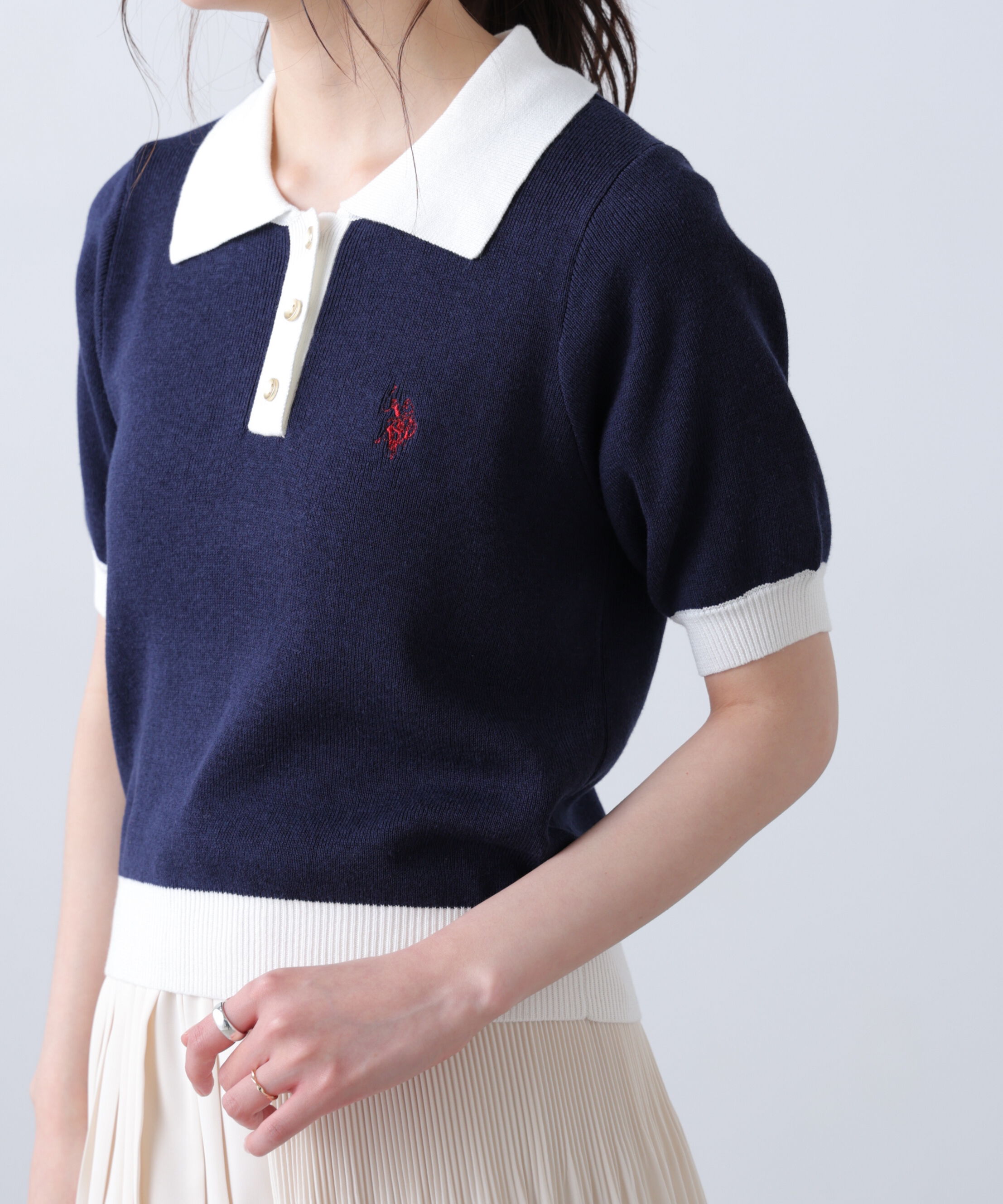  「U.S. POLO ASSN./ユーエスポロアッスン別注／金釦ポロニット」|ニット・セーター|