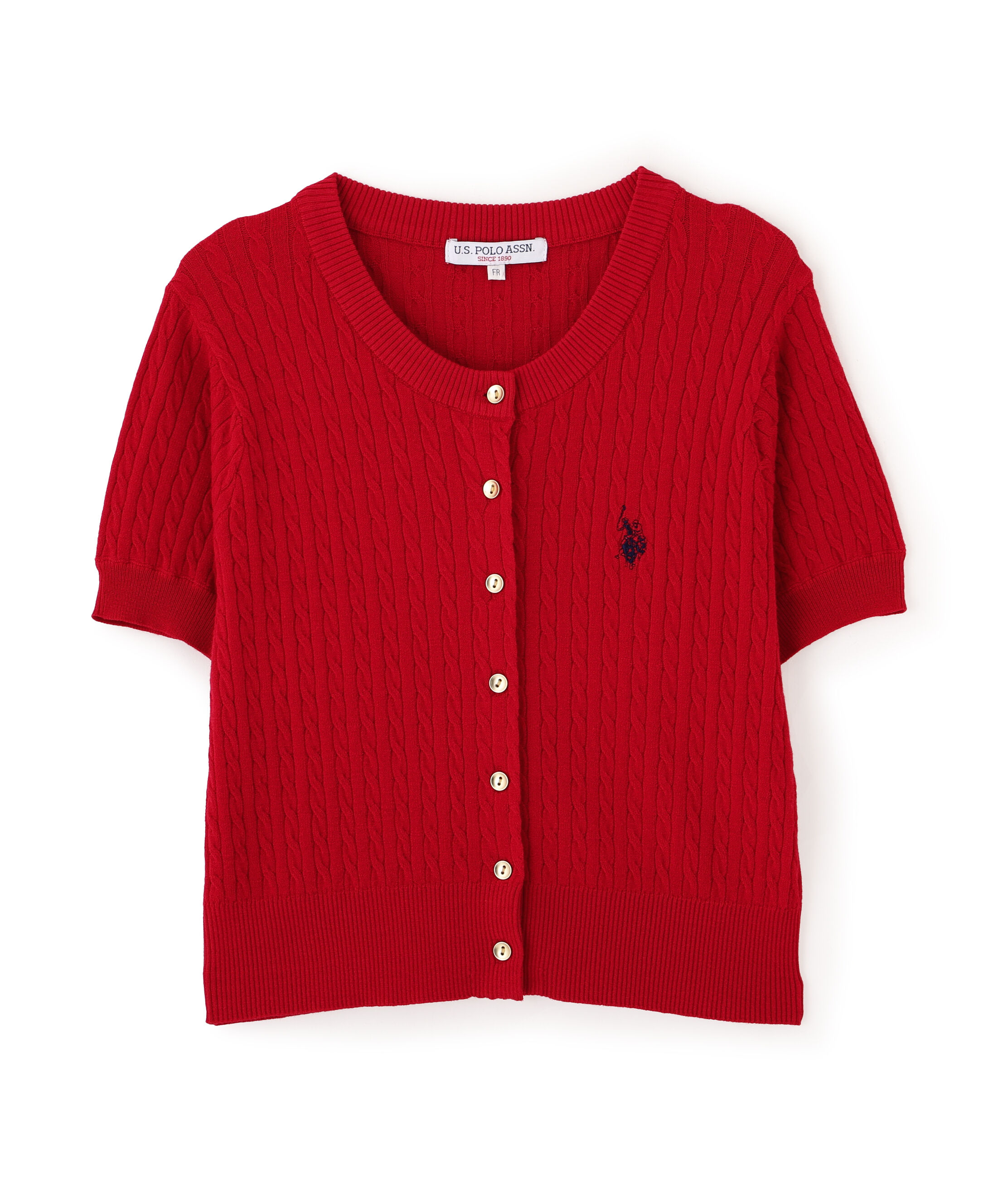  「U.S. POLO ASSN./ユーエスポロアッスン別注／金釦ケーブルカーディガン」|ニット・セーター|