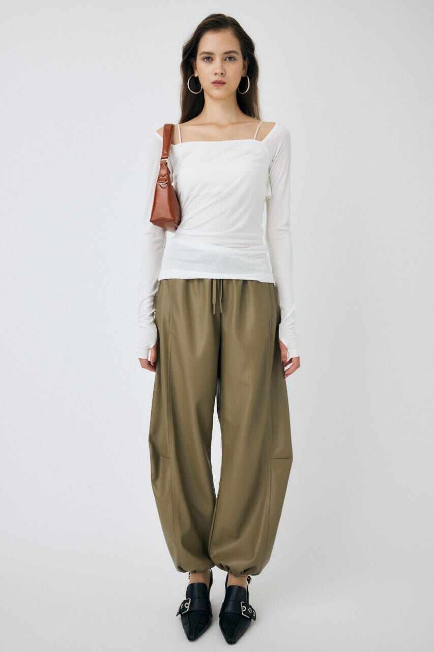 MOUSSY「SQUARE NECK GATHER トップス」|Tシャツ・カットソー|