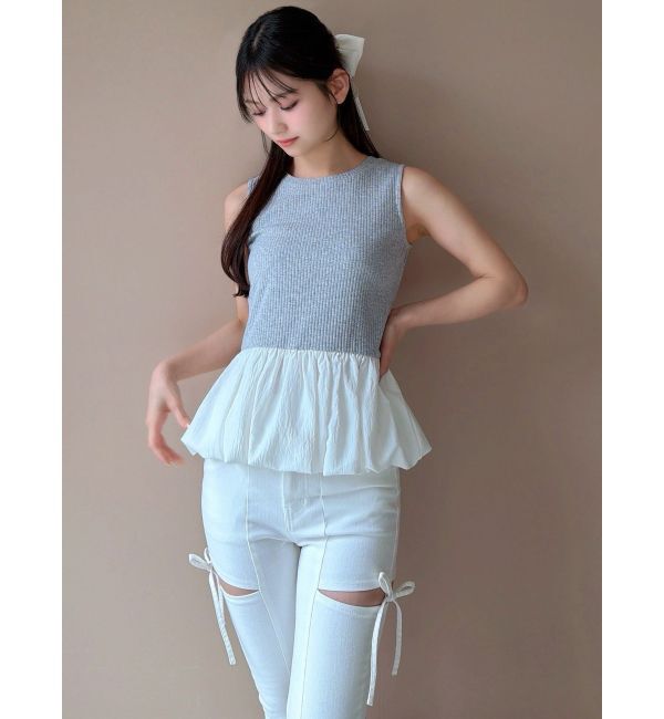RESEXXY「ラッフルペプラムカットトップス」|Tシャツ・カットソー|
