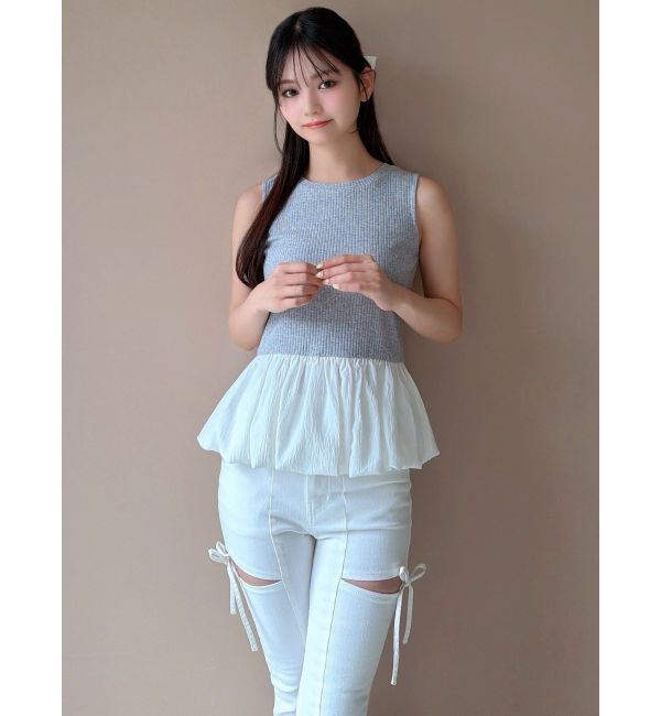 RESEXXY「ラッフルペプラムカットトップス」|Tシャツ・カットソー|