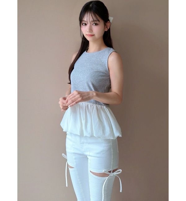 RESEXXY「ラッフルペプラムカットトップス」|Tシャツ・カットソー|