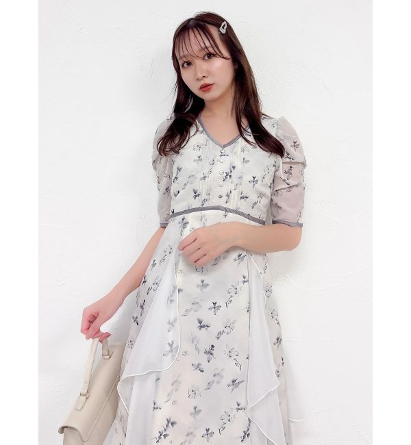 dazzlin「マチラッフルフラワープリントワンピース」|ワンピース|