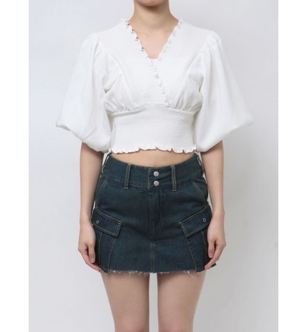 EMODA「SHIRRING MINI TOP」|Tシャツ・カットソー|