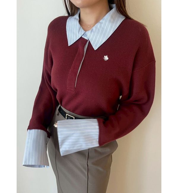 LAGUNAMOON「【POLO BCSコラボ】シャツカラーカフスニットプルオーバー」|ニット・セーター|
