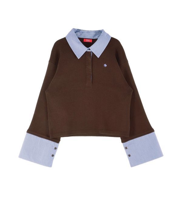 LAGUNAMOON「【POLO BCSコラボ】シャツカラーカフスニットプルオーバー」|ニット・セーター|