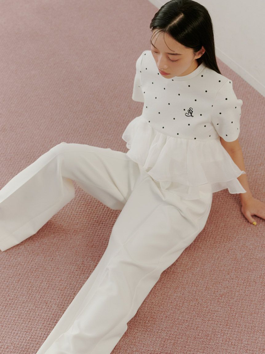 SNIDEL「Sustainableハイウエストストレートパンツ」|チノ|