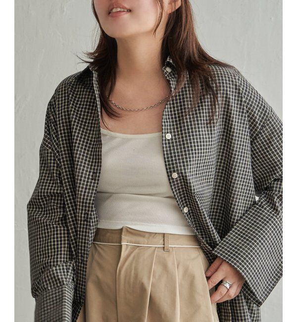 VENCE share style「チェックオーバーサイズPKシャツ」|シャツ・ブラウス|