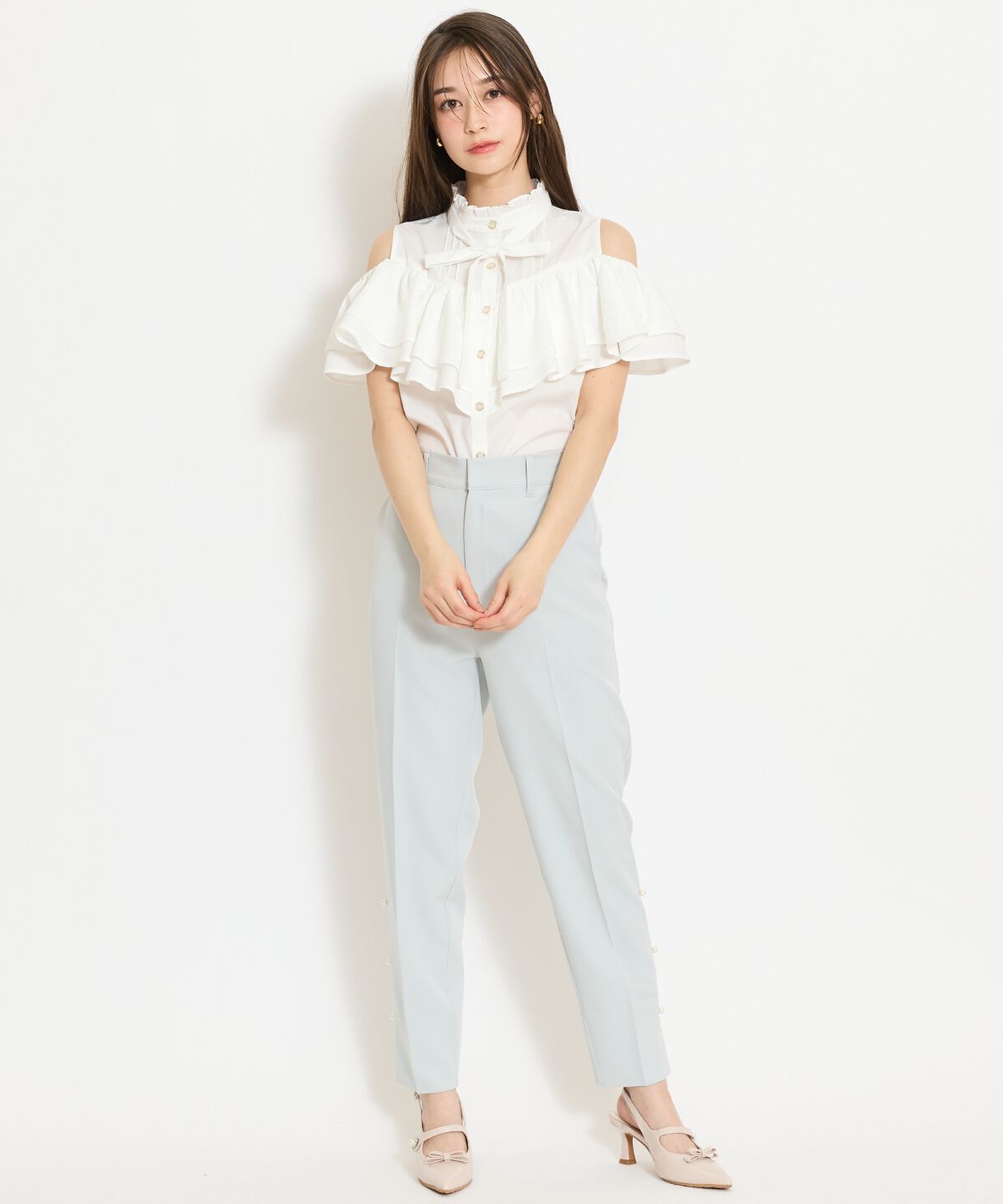 WILLSELECTION「パールデザインテーパードパンツ」|その他|ミント