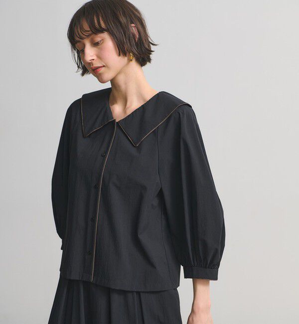 UNITED ARROWS「ビック カラー ブラウス ‐はっ水 ウォッシャブル‐」|シャツ・ブラウス|BLACK
