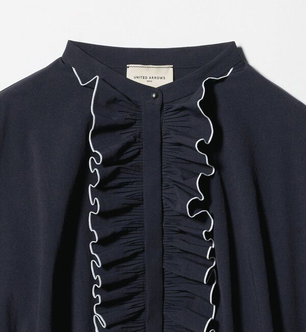 UNITED ARROWS「メロー フリル シャツ ブラウス ‐防しわ 吸水速乾 UVカット 遮熱性 接触冷感 ウォッシャブル‐」|シャツ・ブラウス|