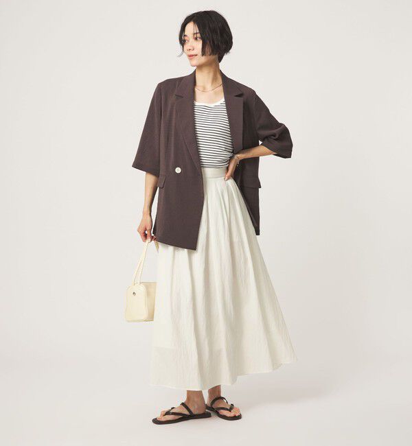 UNITED ARROWS green label relaxing「ライトタック フレア スカート ホワイト」|フレア|