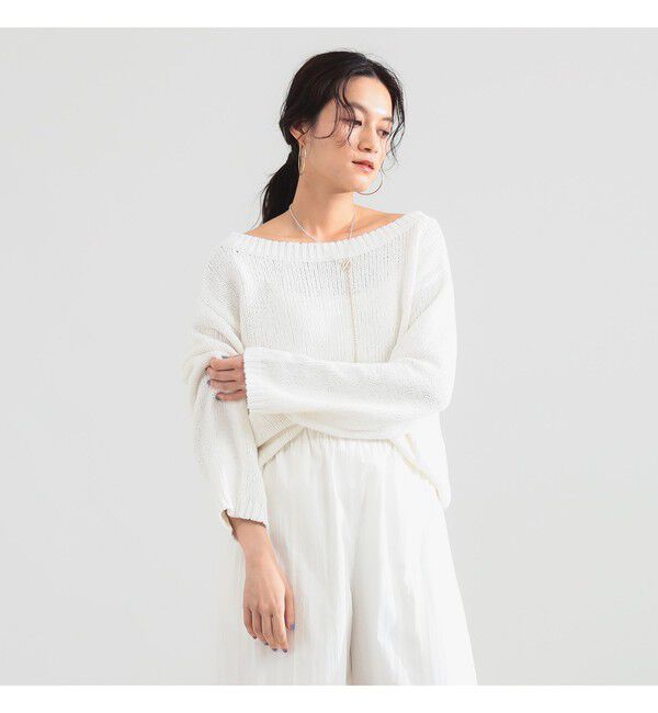 Demi-Luxe BEAMS 「コットン ローゲージ ロングスリーブ プルオーバー」|ニット・セーター|