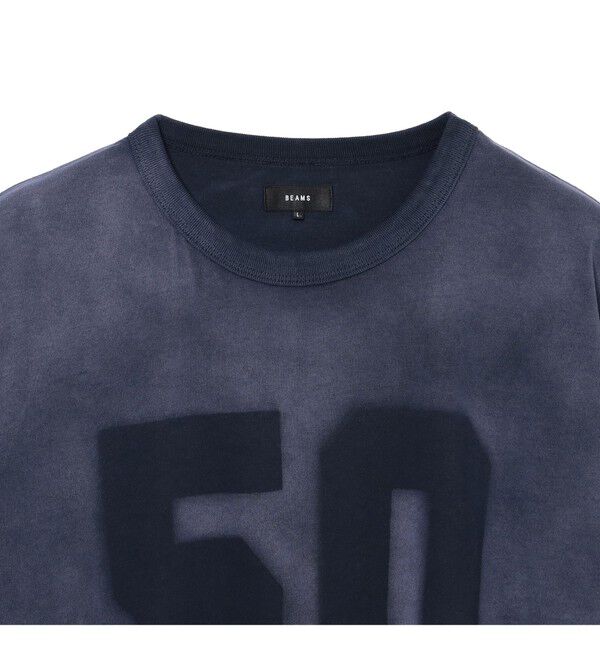 BEAMS「フェード ナンバリング Tシャツ【ワイドショートフィット】」|Tシャツ・カットソー|