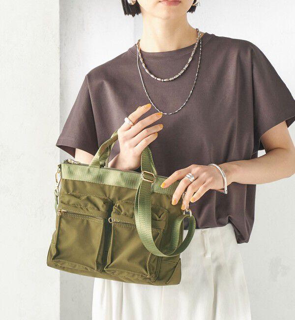 SHIPS for women「《予約》【WEB限定】Hyman Roth:〈撥水加工〉ナイロン ミニ ヘルメット バッグ」|ショルダー・メッセンジャー|ライトカーキ