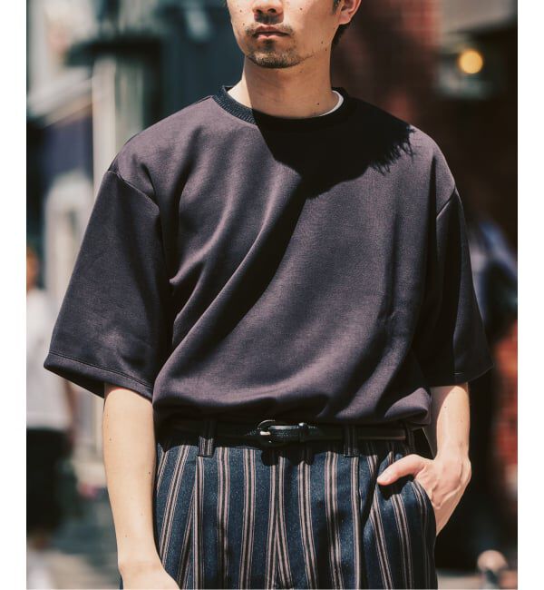 417 EDIFICE「ネックジャカード クールタッチTシャツ」|Tシャツ・カットソー|