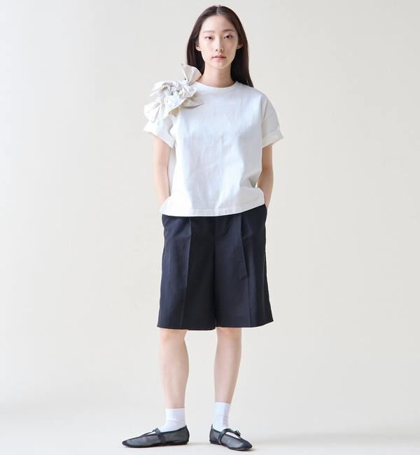 TIARA「ショルダーリボンTシャツ」|Tシャツ・カットソー|