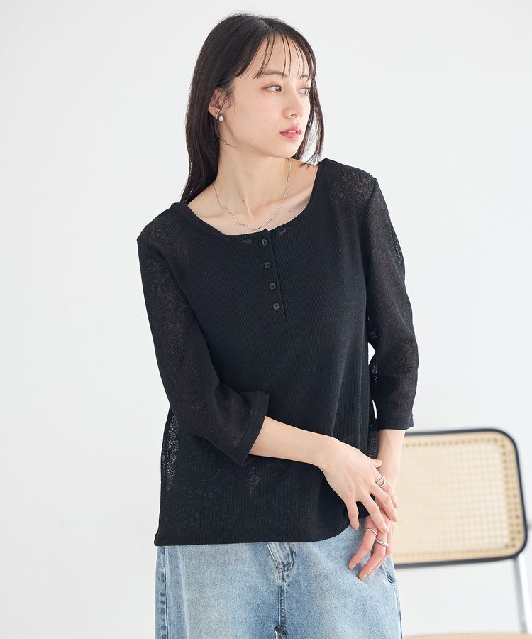 earth music&ecology「SET2点ギャザータンク＋ヘンリーネックプルオーバー」|Tシャツ・カットソー|