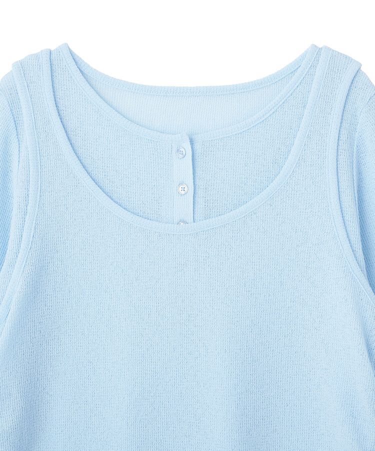 earth music&ecology「SET2点ギャザータンク＋ヘンリーネックプルオーバー」|Tシャツ・カットソー|
