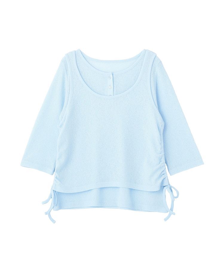earth music&ecology「SET2点ギャザータンク＋ヘンリーネックプルオーバー」|Tシャツ・カットソー|
