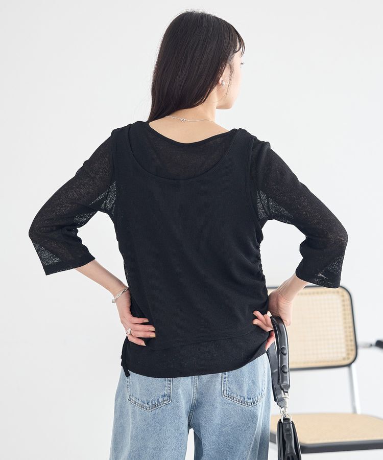 earth music&ecology「SET2点ギャザータンク＋ヘンリーネックプルオーバー」|Tシャツ・カットソー|