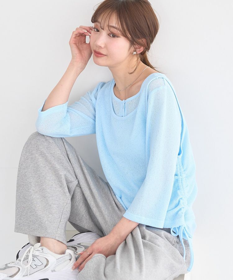 earth music&ecology「SET2点ギャザータンク＋ヘンリーネックプルオーバー」|Tシャツ・カットソー|